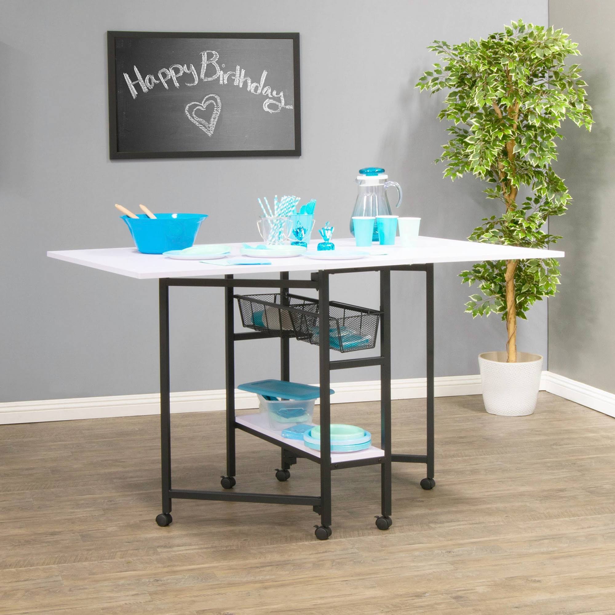 Sew Ready Standing Height Craft/Cutting Table with Baskets (36x22 H)