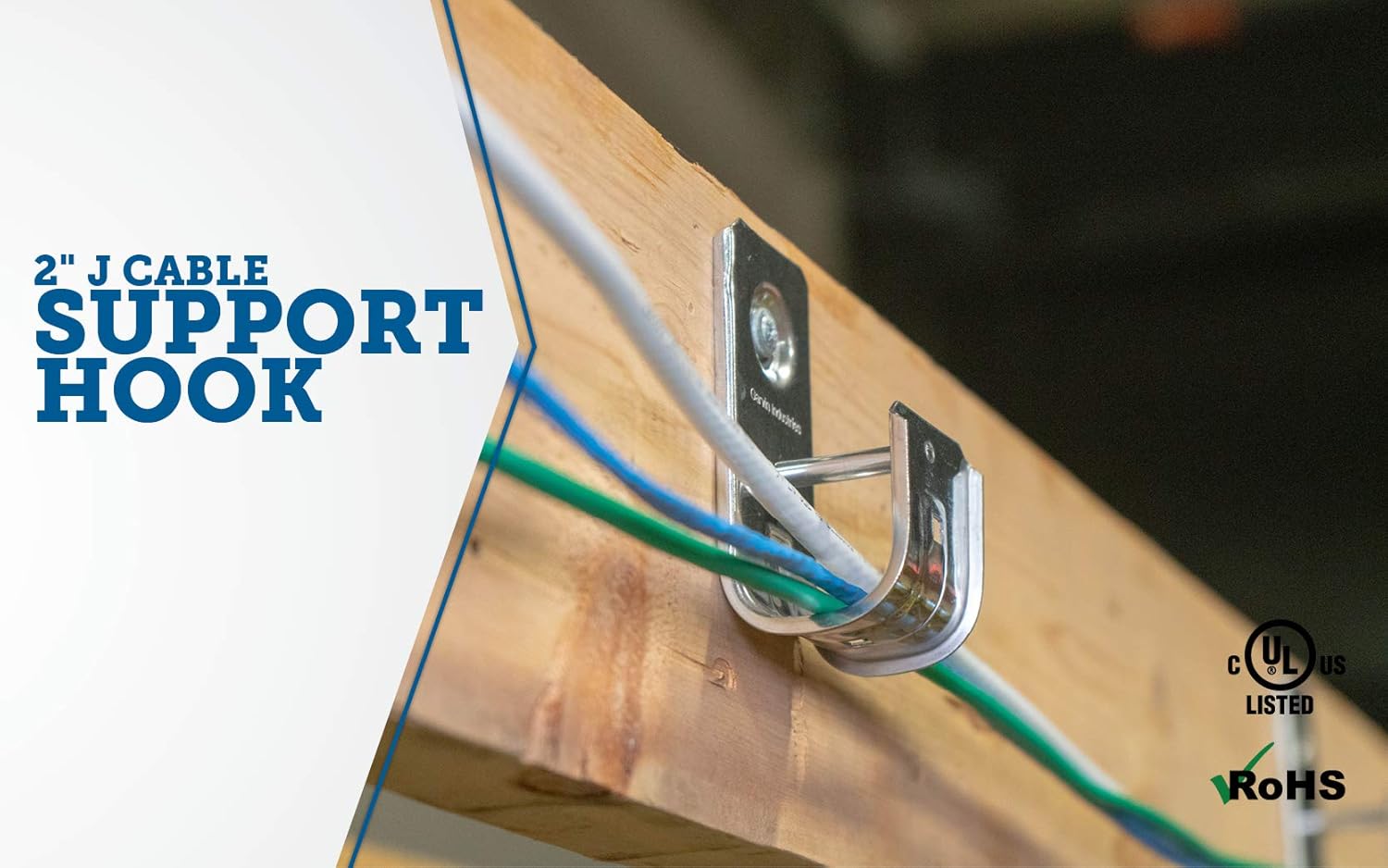 Southwire SW-JHK-21 6 Cable Support J-Hook, Holds 450 Cat 5E Wires