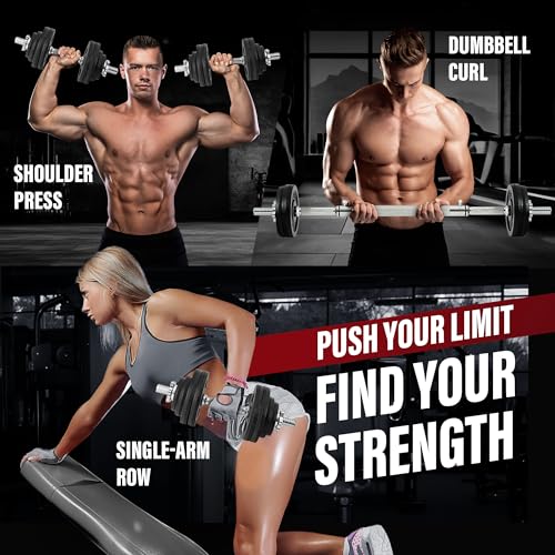 Yes4All Old School Adjustable Dumbbell Set with Weight Plates, Star Lock Collars/Connector, 40lbs to 200lbs Adjustable Weight Plates Set