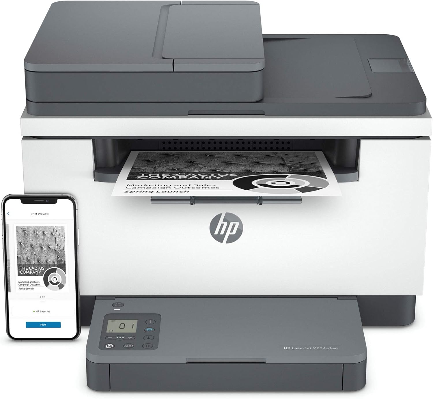 HP LaserJet MFP M234sdwe Wireless Black and White All-in-One Printer with built-in Ethernet & fast 2-sided printing