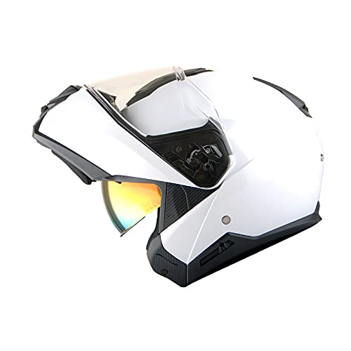 Martian Motorcycle Modular Full Face Helmet Flip up Dual Visor Sun Shield: HG362 Matt Black