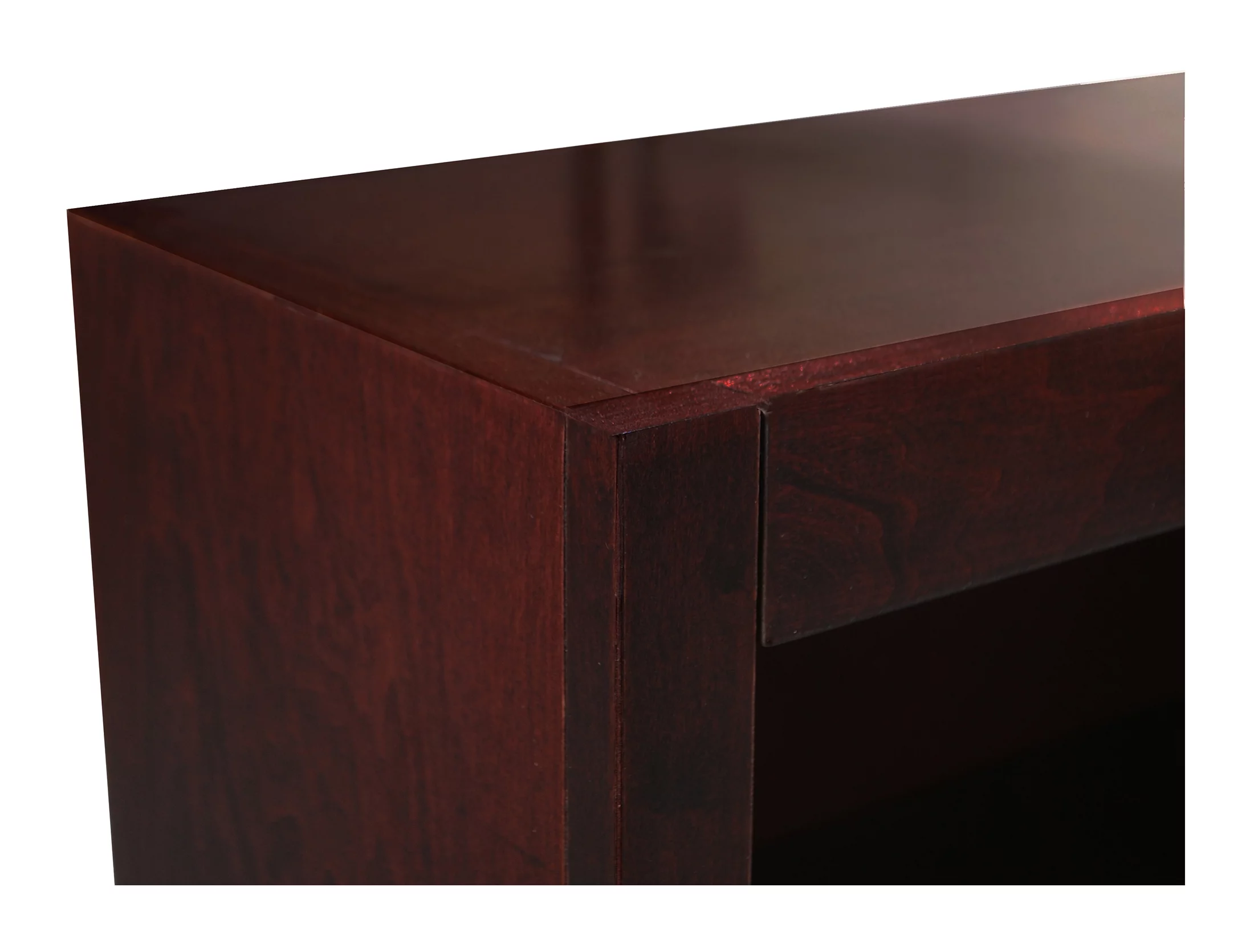 12 Shelf Double Wide Wood Bookcase, 84 inch Tall - Cherry Finish - Radiant Selections