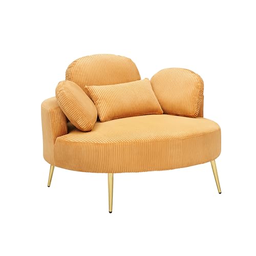 51.5-Inch Oversized Swivel Accent Barrel Chair with Storage Ottoman ,Button Decor and 4 Pillows