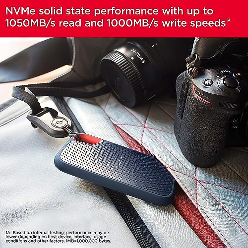 SanDisk 2TB Extreme Portable SSD - Up to 1050MB/s, USB-C, USB 3.2 Gen 2, IP65 Water and Dust Resistance, Updated Firmware