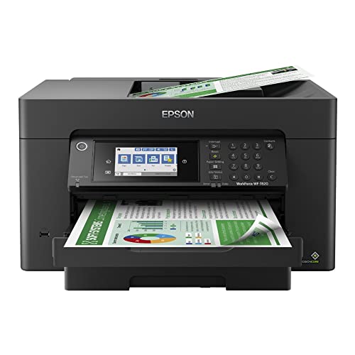 Epson Workforce Pro WF-7820 Wireless All-in-One Wide-Format Printer with Auto 2-Sided Print 13" x 19", Copy, Scan & Fax, 50-Page ADF