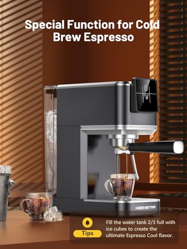 20Bar Espresso Machine with Rapid Cold Brew, Hot & Iced Coffee Machine, Espresso Maker with Milk Frother Steam Wand