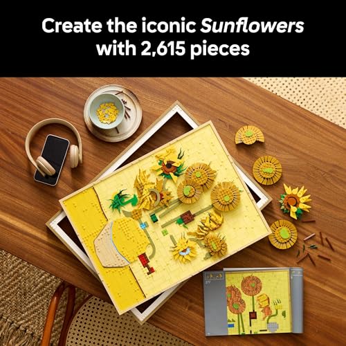 LEGO Art Vincent Van Gogh &ndash; Sunflowers Building Set for Adults - Home Decor Idea - Brick Built Painting - Creative Activity Gift for Adults