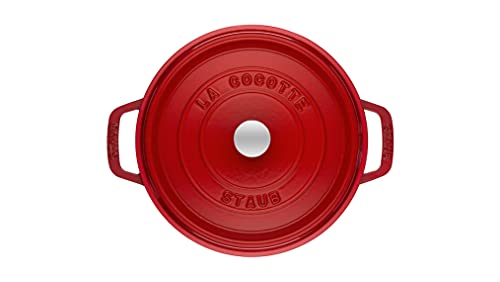 STAUB Cast Iron Dutch Oven 5.5-qt Round Cocotte, Made in France, Serves 5-6, Black Matte