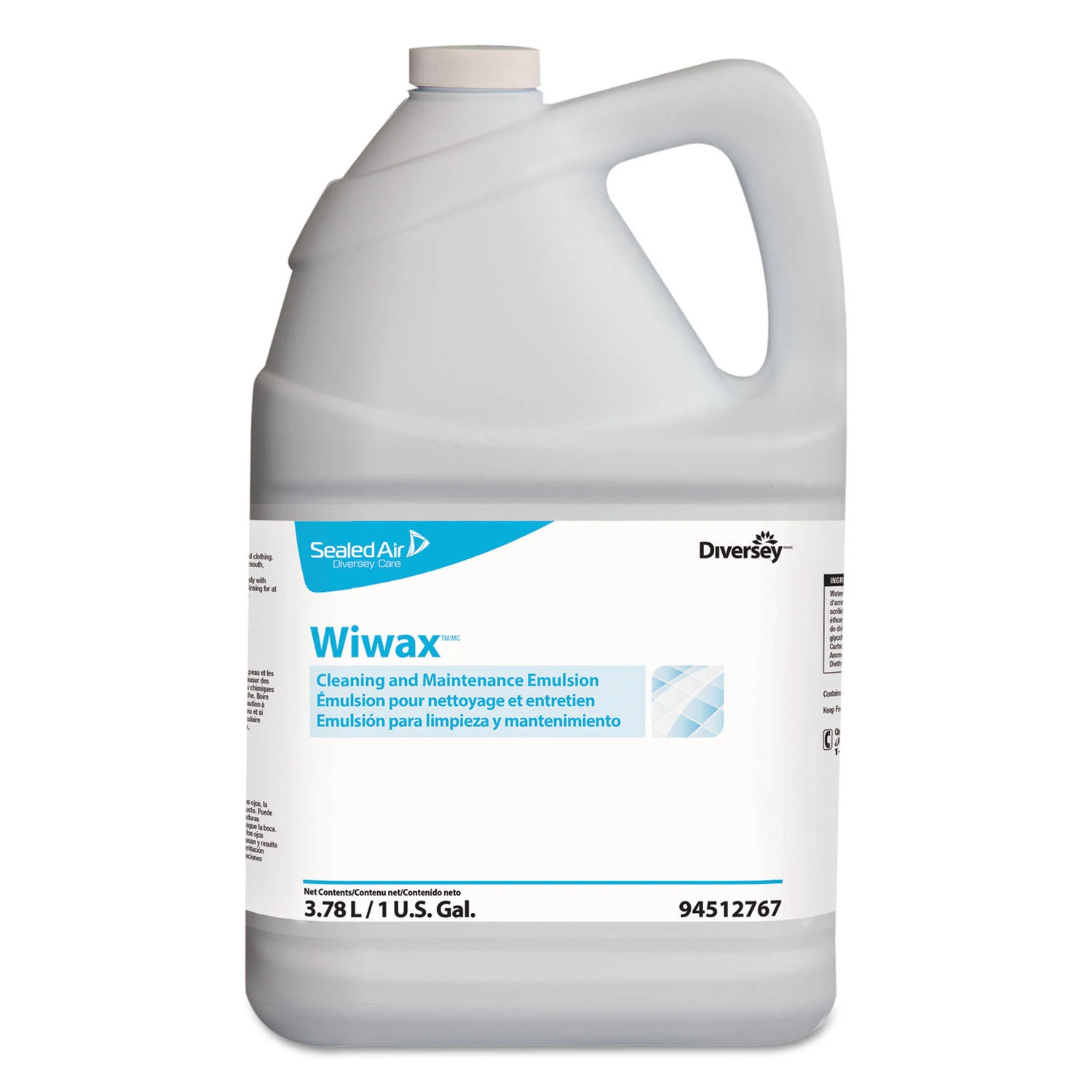Diversey Wiwax Cleaning u0026 Maintenance Emulsion, Liquid, 1 Gal Bottle, 4/Carton