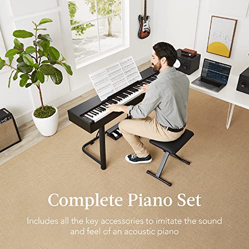 Best Choice Products 88-Key Weighted Full Size Digital Piano, Electronic Keyboard Set for All Experience Levels w/U-Stand, 3 Sustain Pedal Unit