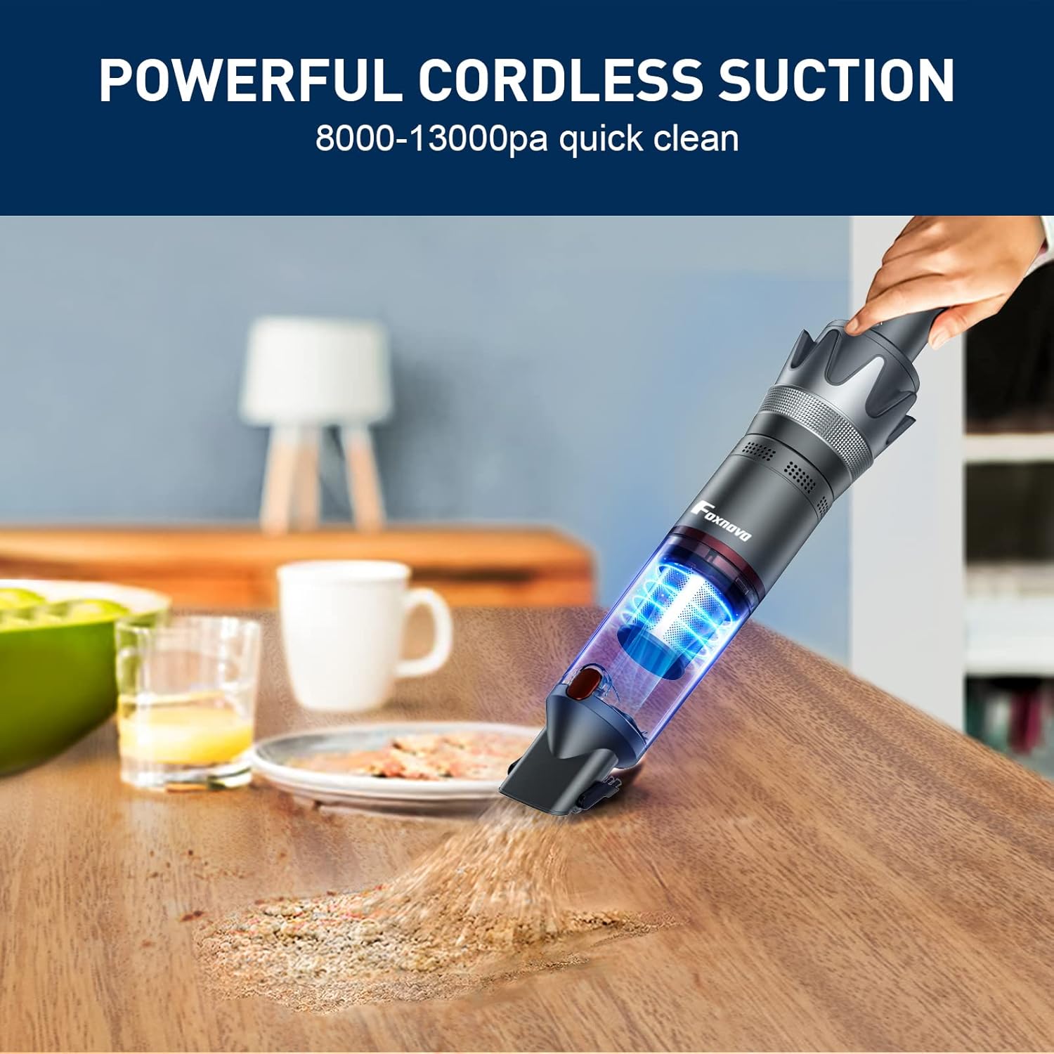 Cordless Portable Handheld Vacuum Cleaner: Mini Small Lightweight Powerful Dust Buster Vac Compact Hand Held Vacuuming Rechargeable for Home Car Pack