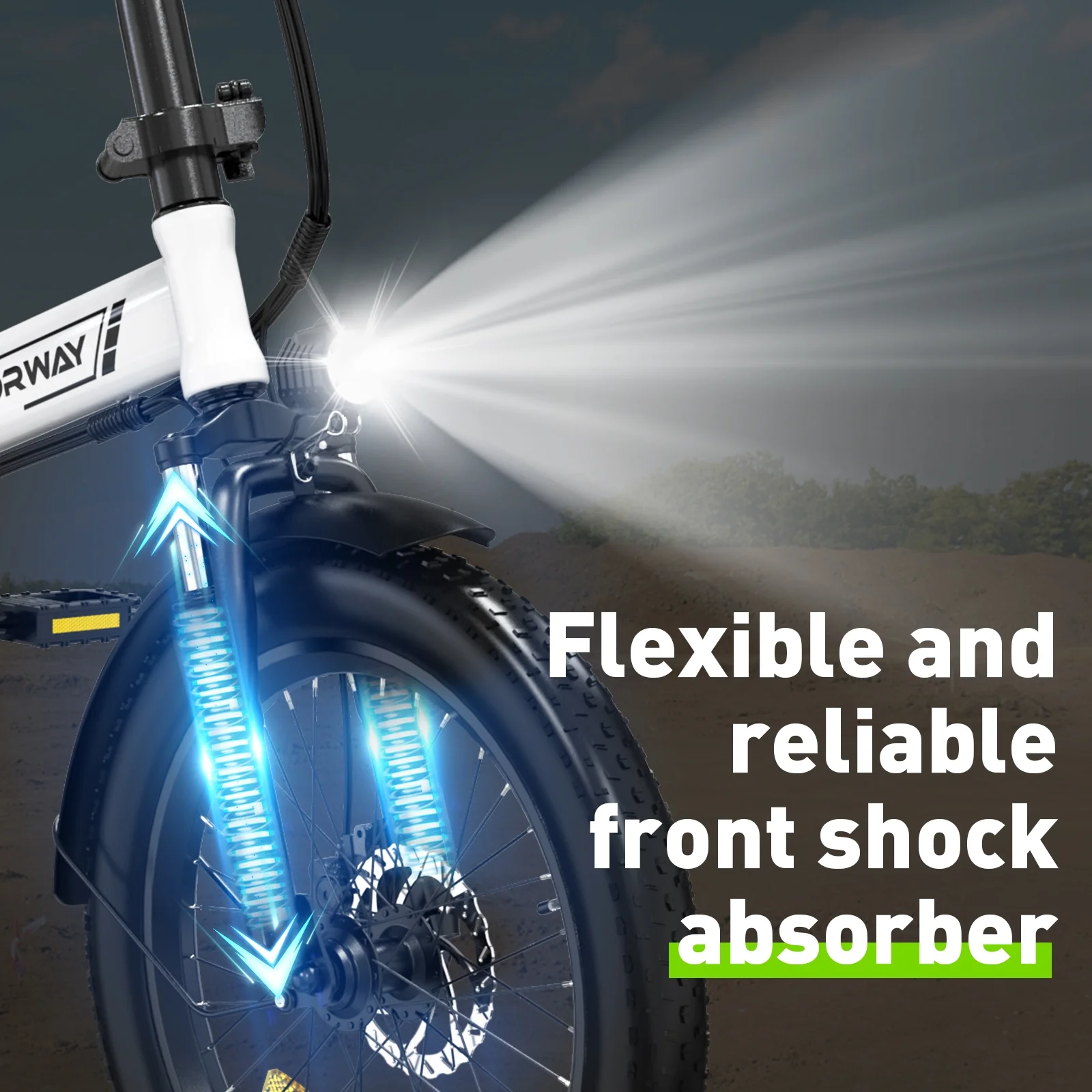 COLORWAY 20鈥漍3.0 Fat Tire Electric bicycles, Foldable Mountain Snow Beach Electric bike ebike with 500W/36V/12Ah Battery, Shimano 7-Speed e bicycle