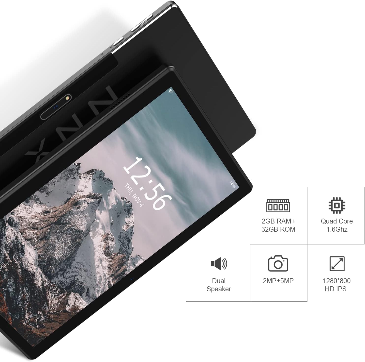 Tablet 10 Inch, Android Tablets, Quad-Core Processor, 32GB ROM 128GB Expand，2+5MP Camera,IPS HD Touch Scree, 6000mah Battery, WiFi Bluetooth