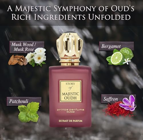 Prince Parfums Dubai - Story of Bois De Guaiac For Men - 3.4 Ounces - Extrait de Parfum - Exquisite Luxury Fragrance Exotic Woods, Amber
