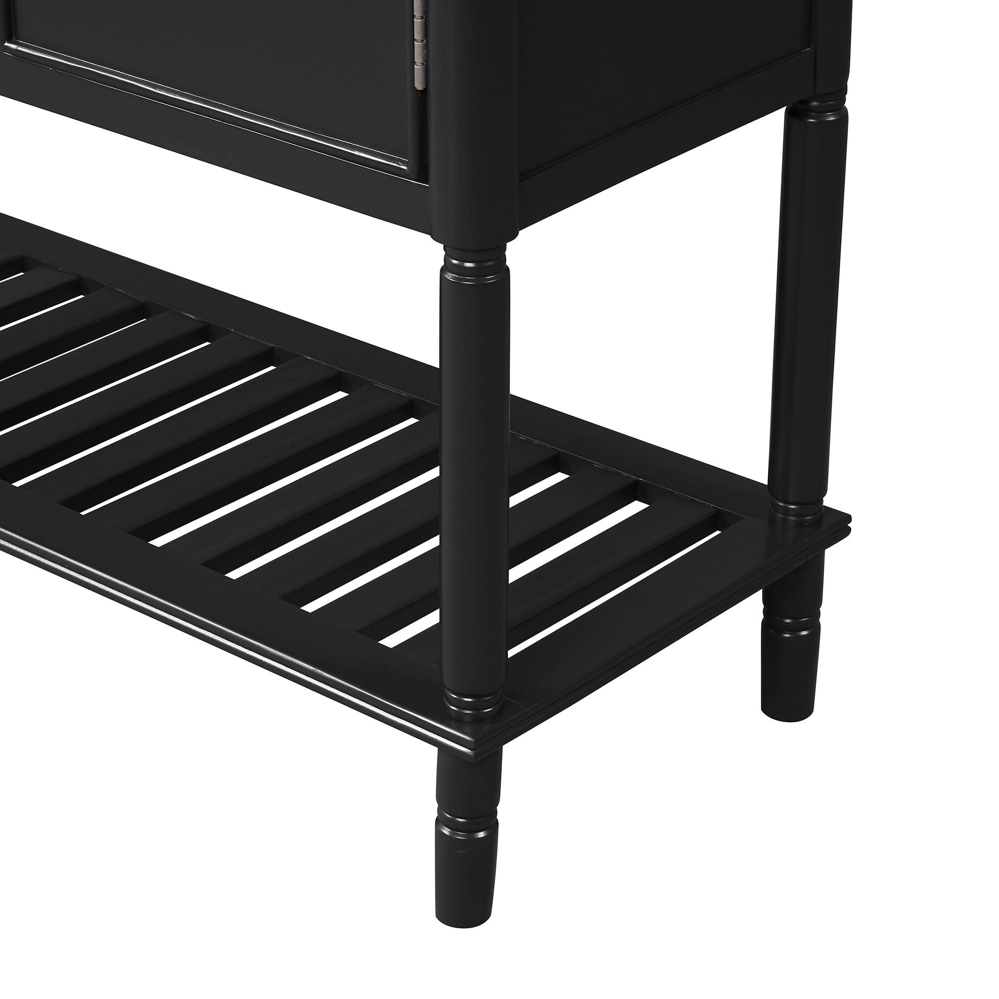 TiramisuBest Black 45-Inch Modern Solid Wood Console Table