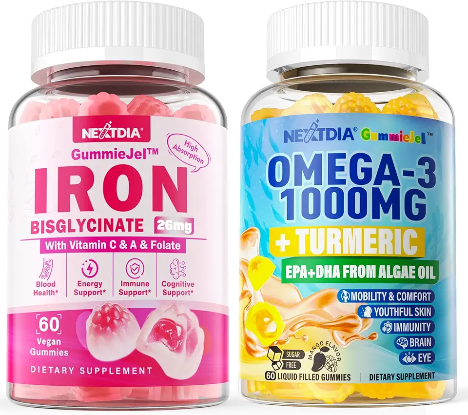 Vegan Omega-3 Gummies + Iron Bisglycinate 26mg - Kansas Nuitrition - HNZSDS