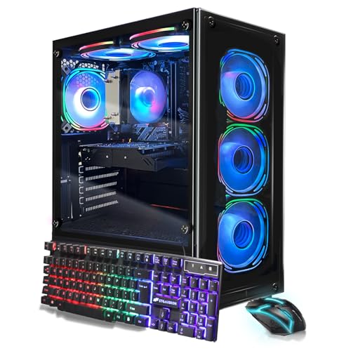 STGAubron Gaming PC Computer Desktop, GeForce RTX 2060 Super 8G, Intel Core I7 8th up to 4.1GHz, 16G DDR4, 1T SSD, WiFi 6 & BT 5.2, RGB Fan x6