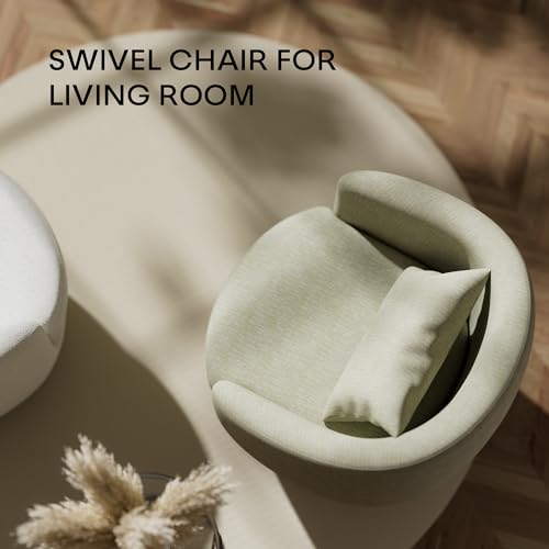Blue Swivel Barrel Chairs Set of 2, Round Swivel Accent Chair Armchair, Modern Fabric Upholstered 360 Degree Swivel Chairs for Living Room, Bedroom