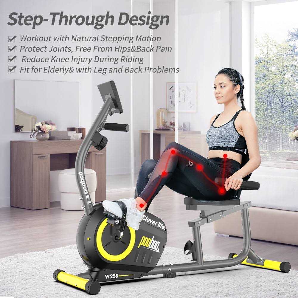 Cycool Workout Home Cycling Magnetic Recumbent Exercise Bike Fitness Cardio Elliptical Indoor Cycling Bike 330lbs - Sports Supplies Online Store
