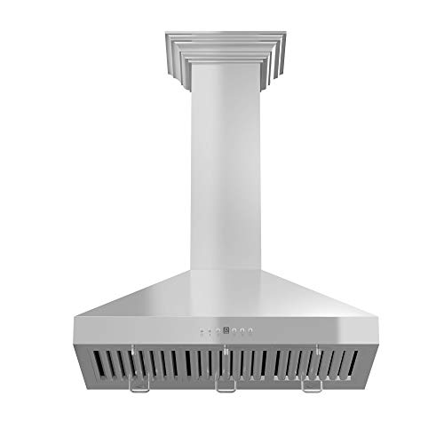 Z Line 667CRN-30 30" 900 CFM Professional Wall Mount Range Hood in Stainless Steel with Crown Molding