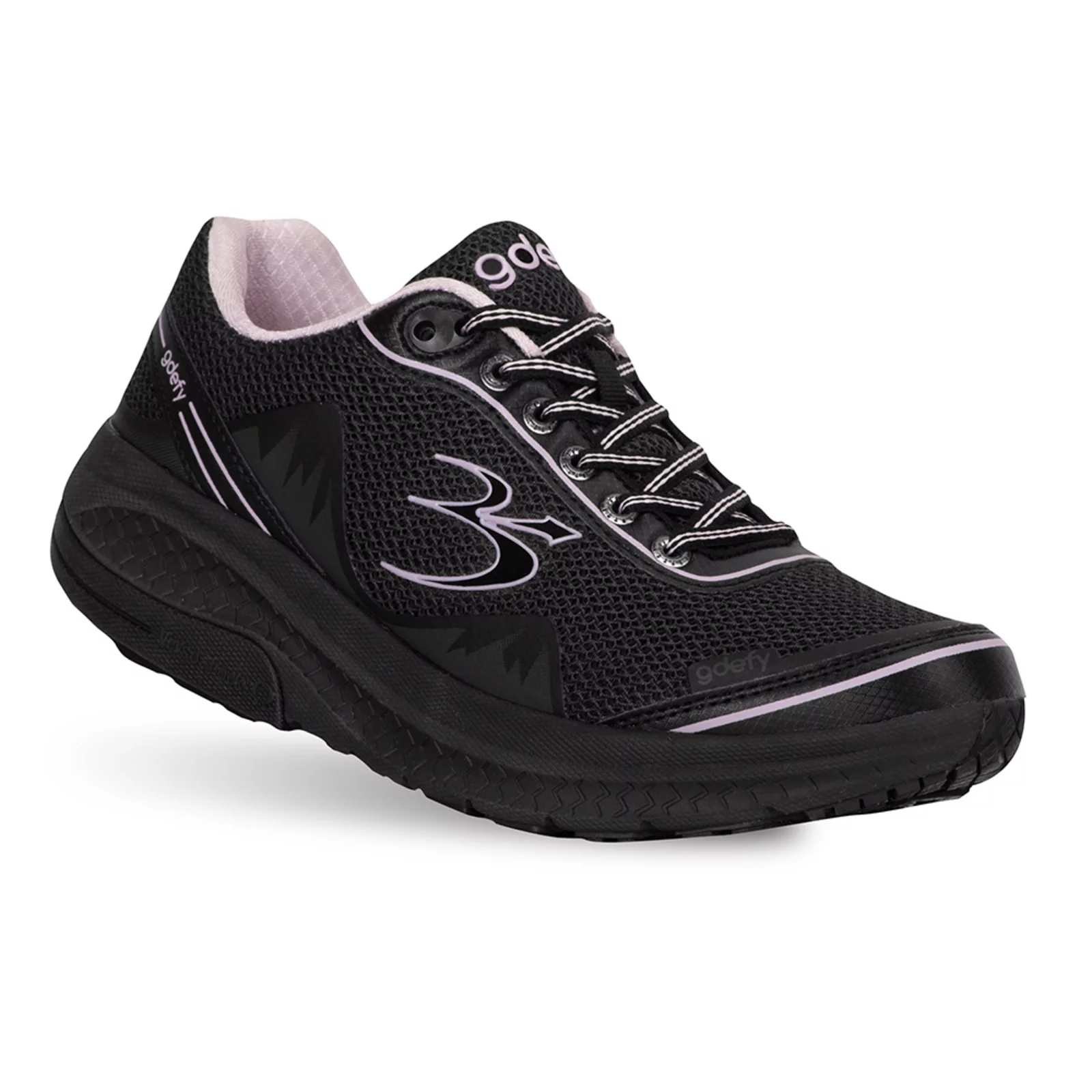 Gravity Defyer Women's G-Defy Mighty Walk Athletic Sneakers (Black/Purple, 10 Wide US Women)