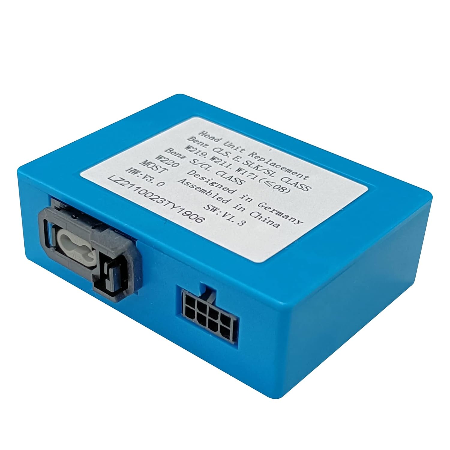 Fiber Optic Box Decoder Most Bus Based Systems for Head Unit Replacement Car Stereo Radio for Mercedes Benz E CLS SLK SL S CL Series (W219 W211 W171)