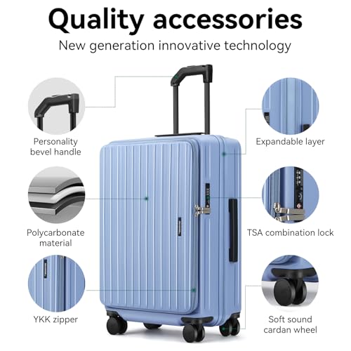 ROAMING Grace Expandable Carry On Luggage Airline Approved, 20 Inch Hardside Carry On Suitcase with Wheels