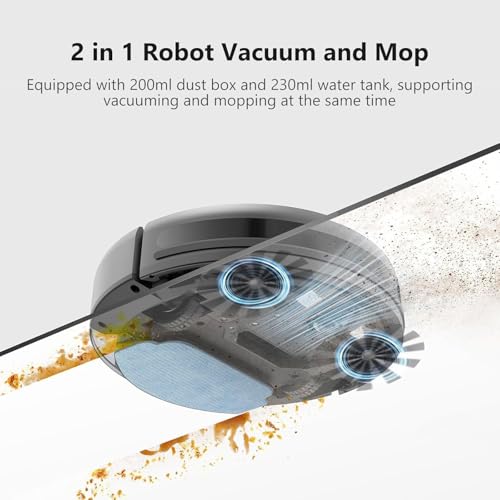 Robot Vacuum and Mop Combo, Automatic Slef-Cleaning Robotic Vacuum Cleaner for Pet Hair, Smart 2 in 1 Mopping Robot Vacuum with Schedule