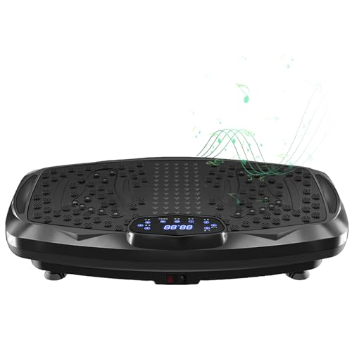 Vibration Plate Exercise Machine Whole Body Workout Vibration Fitness Platform for Home Fitness & Weight Loss + BT + Remote, 99 Levels