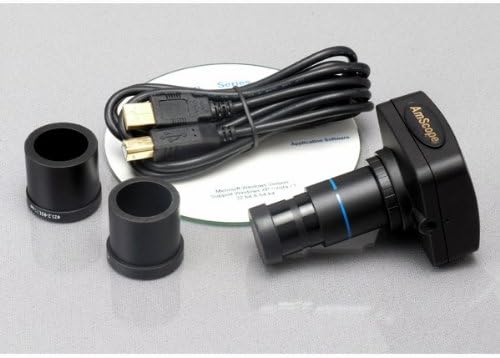 AmScope T390B-3M Digital Professional Compound Trinocular Microscope, 40X-2000X Magnification, WF10x and WF20x Eyepieces, Brightfield
