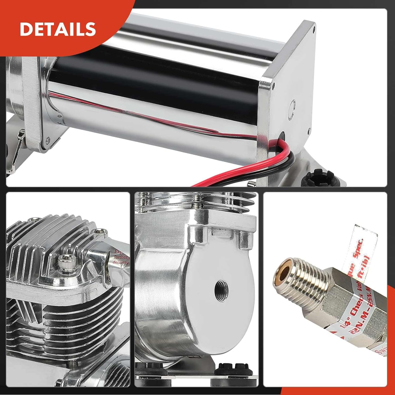 A-Premium 200PSI 3/8 NPT 12V Air Ride Suspension Compressor Pump Kit with Air Filter Stainless Steel Hose Check Valve