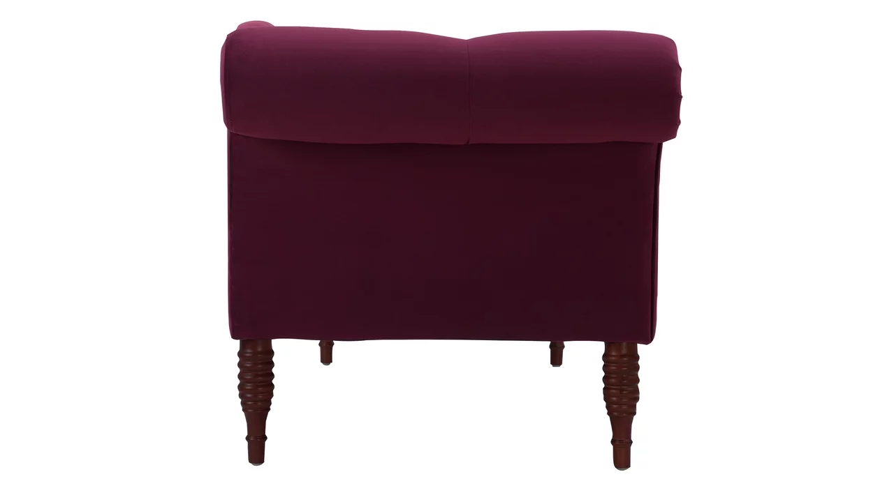 Samuel Tufted Roll Arm Chaise Lounge Burgundy - Radiant Selections