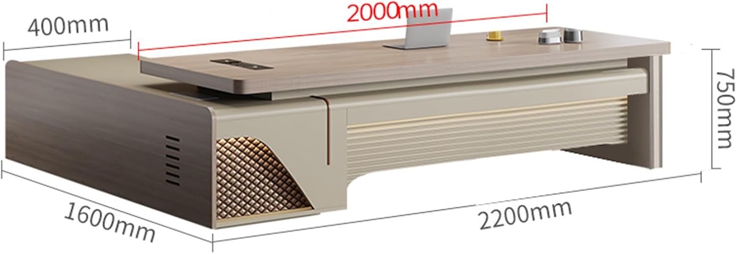 Large Executive Desk Computer Desk for Home Office Computer Desk with Storage Cabinets Business Furniture Office Furniture Workstation for Home