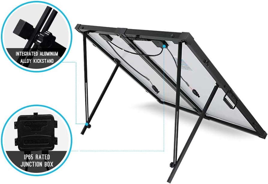 Renogy 200 Watt Off Grid Portable Foldable Solar Panel Suitcase Built-in Kickstand with Waterproof 20A Charger Controller, 200W-Waterproof