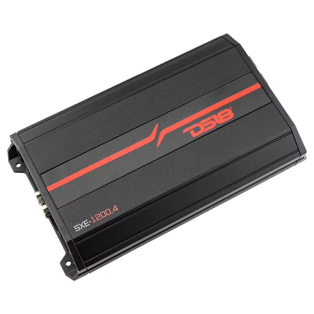 DS18 SXE-1200.4/RD 1200W Peak 4-Channel Class-A/B Full-Range Car Audio Amplifier