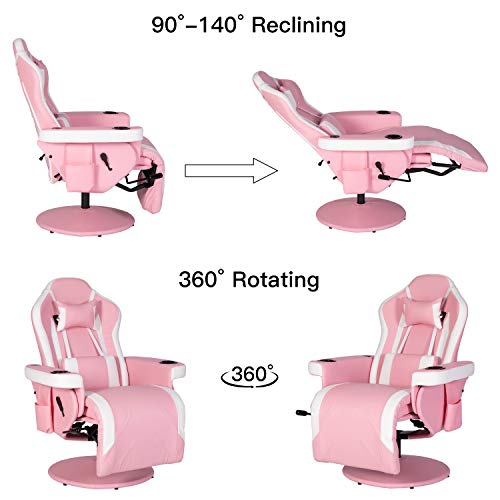 Modern-Depo Gaming Recliner Chair with Speakers, Massage, High Back, Cupholder, Headrest, Lumbar Support