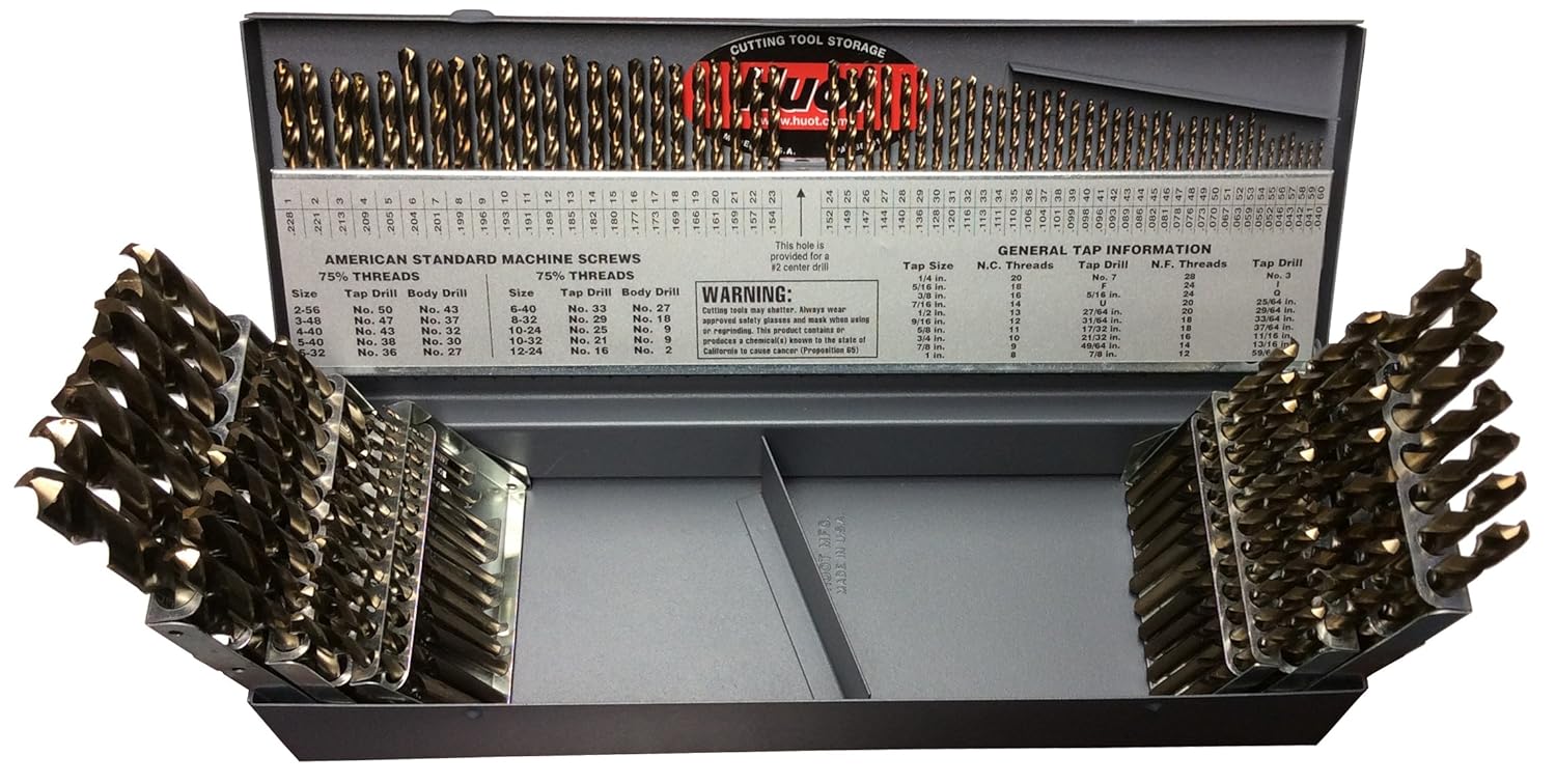 Drill America 29 Piece m42 Cobalt Drill Bit Set (1/16" - 1/2" X 64ths), D/ACO Series
