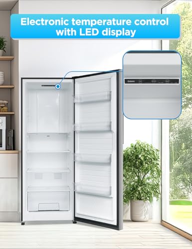 Commercial Cool 11.1 Cu. Ft. Convertible Freezer Refrigerator, Upright Fridge with Glass Shelves, Reversible Door, ENERGY STAR rated, Auto Defrost
