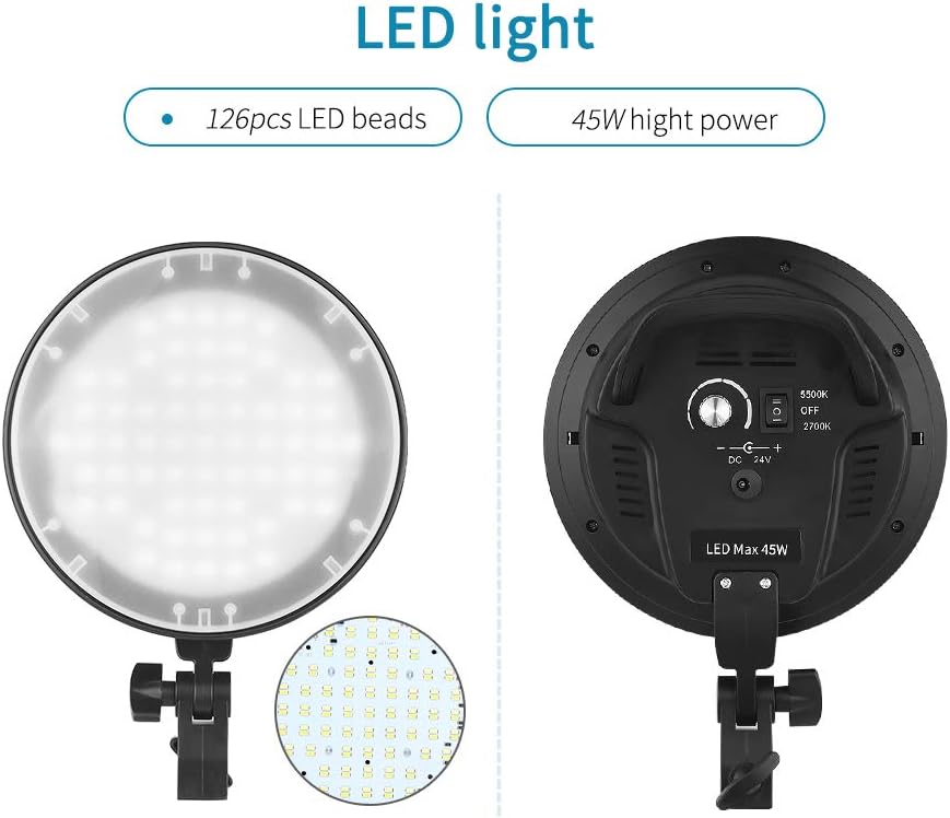 Andoer Photography Studio Softbox Lighting Kit Including 3pcs 45W Bi-Color 5500K Dimmable LED Lights 20 X 28inch Softbox 2m Light Stands Carry Bag