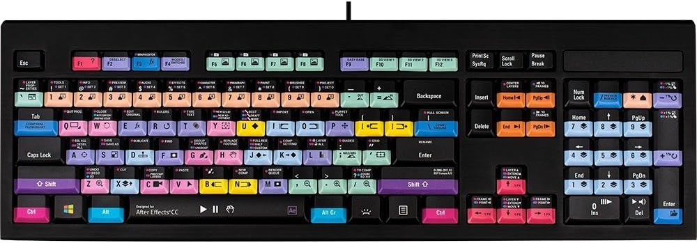 Logickeyboard Astra Series Adobe After Effect CC Backlit PC Keyboard (American English)
