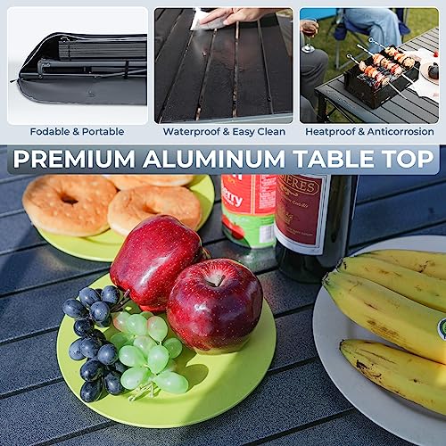 KingCamp Camping Table Folding Portable Table Aluminum Roll Up Lightweight Foldable Large Camp Table for Indoor Outdoor Picnic Backyard, 53.5"X27.5"