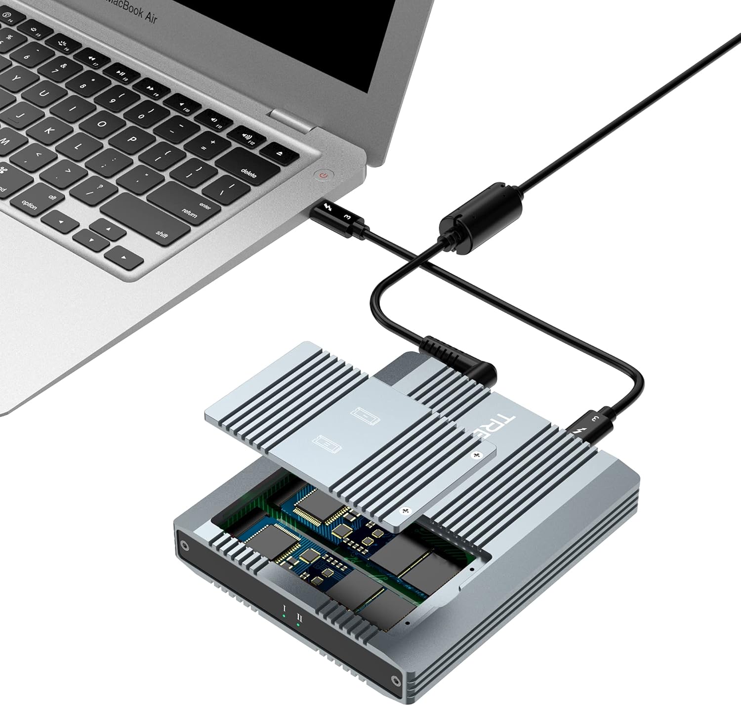Thunderbolt 3 SSD Enclosure,Thunderbolt3 to NVME M.2 2280 Hard Drive Case Compatible with New M1 CPU
