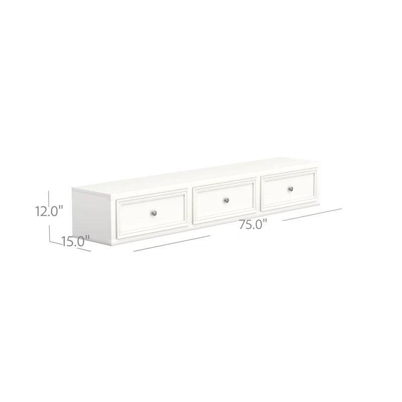 My Home Furnishings Neopolitan 3-Under Bed Storage Drawers in Bright White