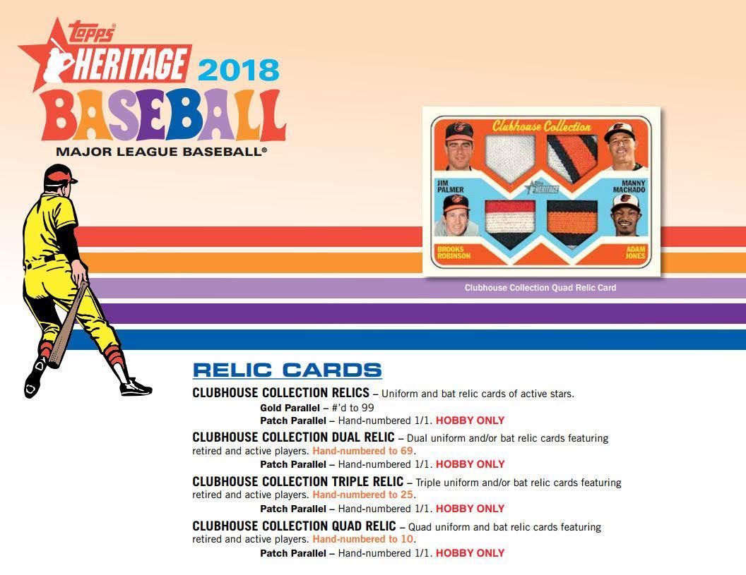 MLB Topps 2018 Heritage Baseball Trading Card Hobby Box
