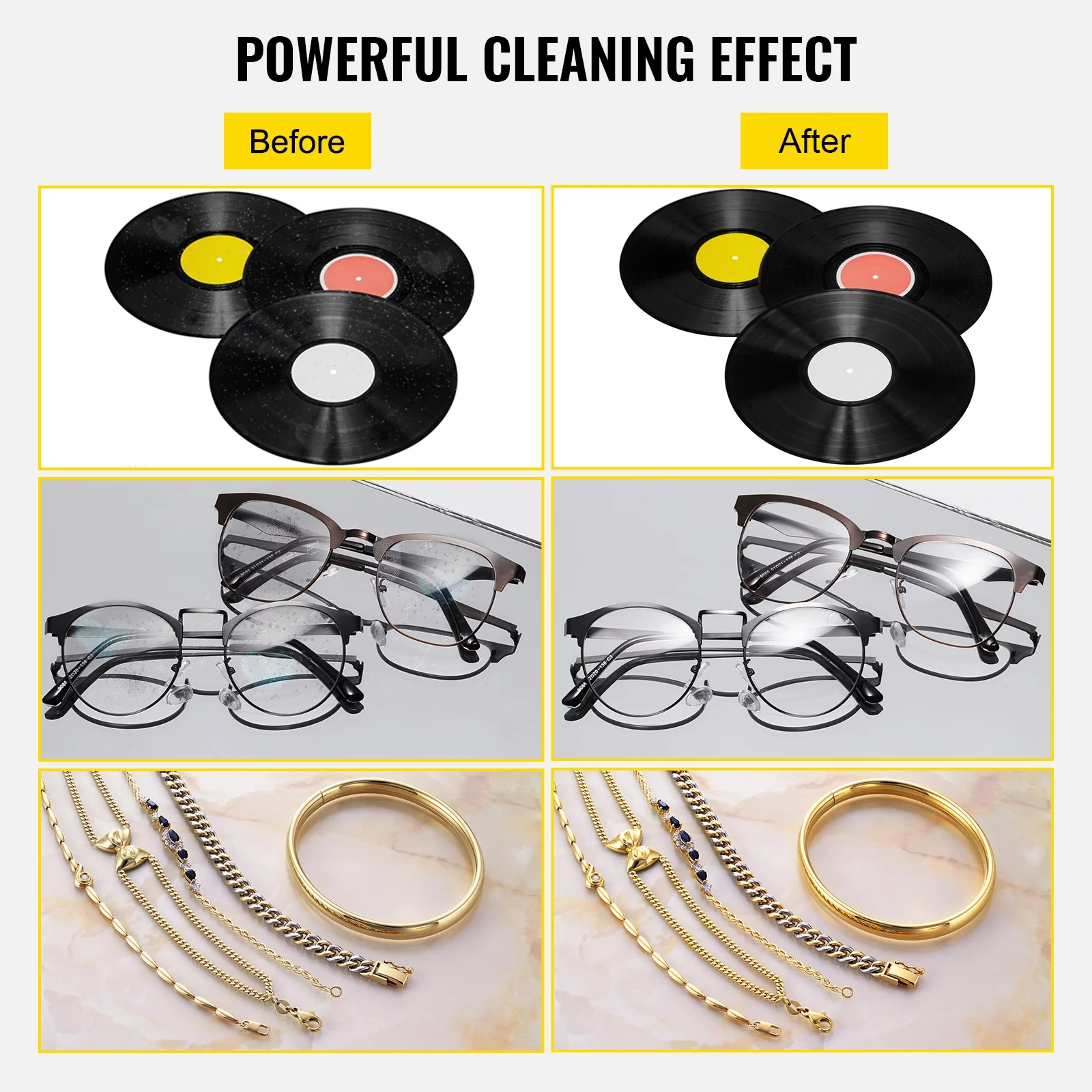 VEVORbrand Ultrasonic Cleaner 6L Stainless Steel Ultrasonic Vinyl Cleaner 200w Ultrasonic Vinyl Cleaner 7-12 inch Record Ultrasonic Vinyl Records