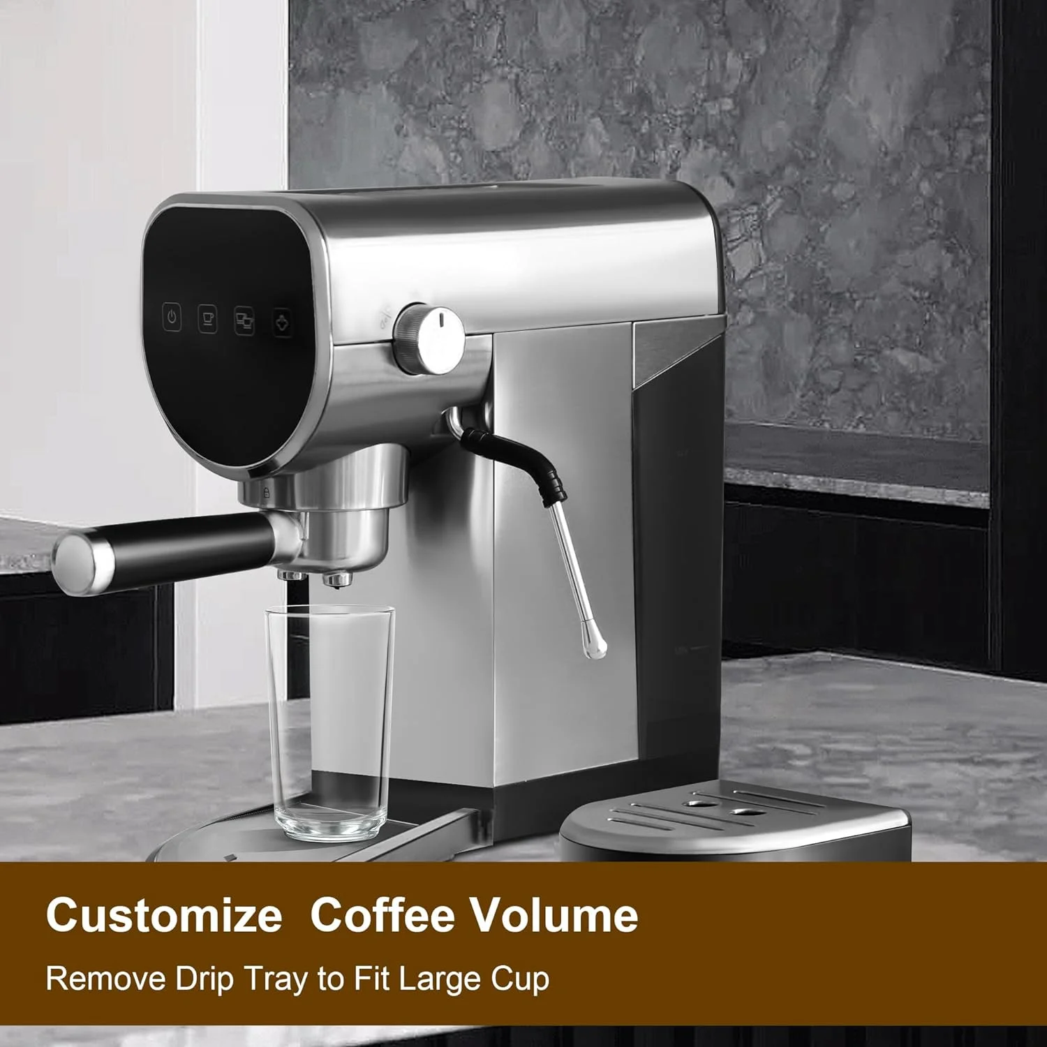20 Bar Espresso Machine With Milk Frother Wand, Fast Heating, 30 Oz Removable Water Tank, 1360W, Compact Design