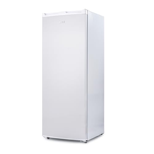 Commercial Cool Upright Freezer, Stand Up Freezer 6 Cu Ft with Reversible Door, Black