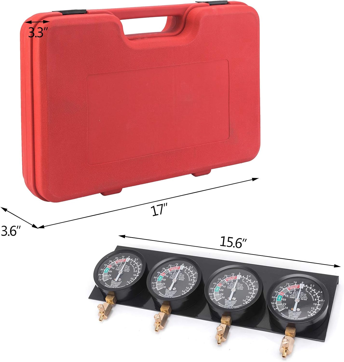 VEVOR Fuel Vacuum Carburetor Synchronize Tool Kit Fuel Vacuum Carburetor Synchronizer carb sync Gauge Set with Rubber Hose