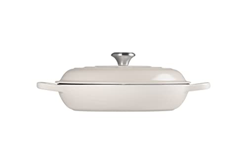 Le Creuset Enameled Cast Iron Signature Braiser, 3.5 qt., Meringue