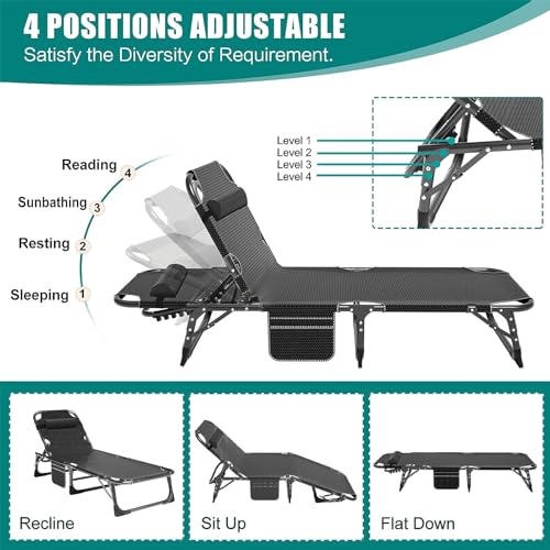 DoCred Folding Camping Cot with Mattress, 2 Pack Heavy Duty Folding Cot for Adults, Portable Sleeping Cot Bed Adults Outdoor Bed with Carry Bag